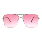 Womens Oversized Classy Minimal Rectangle Metal Rim Fashion Sunglasses