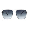 Womens Oversized Classy Minimal Rectangle Metal Rim Fashion Sunglasses