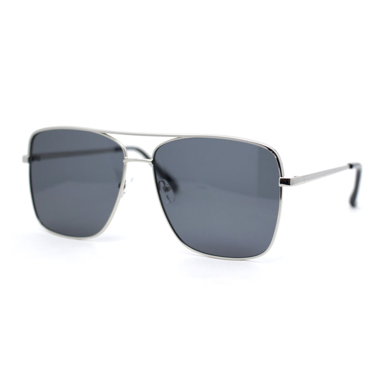 Womens Oversized Classy Minimal Rectangle Metal Rim Fashion Sunglasses