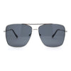 Womens Oversized Classy Minimal Rectangle Metal Rim Fashion Sunglasses