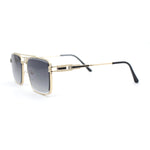 Mens Luxury Beveled Lens Rectangular Mobster Mafia Metal Rim Sunglasses