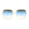 Womens Minimal Oversized Plastic Rectangle Butterfly Fashion Sunglasses