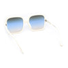 Womens Minimal Oversized Plastic Rectangle Butterfly Fashion Sunglasses