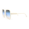 Womens Minimal Oversized Plastic Rectangle Butterfly Fashion Sunglasses