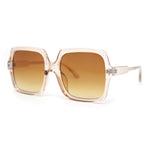 Womens Minimal Oversized Plastic Rectangle Butterfly Fashion Sunglasses