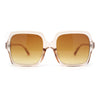 Womens Minimal Oversized Plastic Rectangle Butterfly Fashion Sunglasses