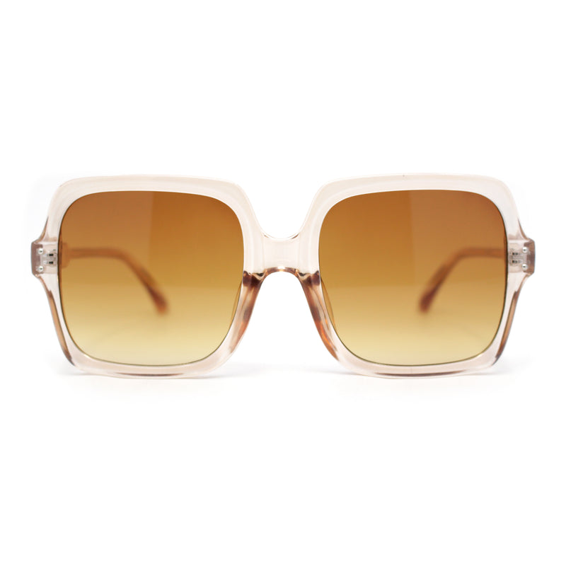 Womens Minimal Oversized Plastic Rectangle Butterfly Fashion Sunglasses