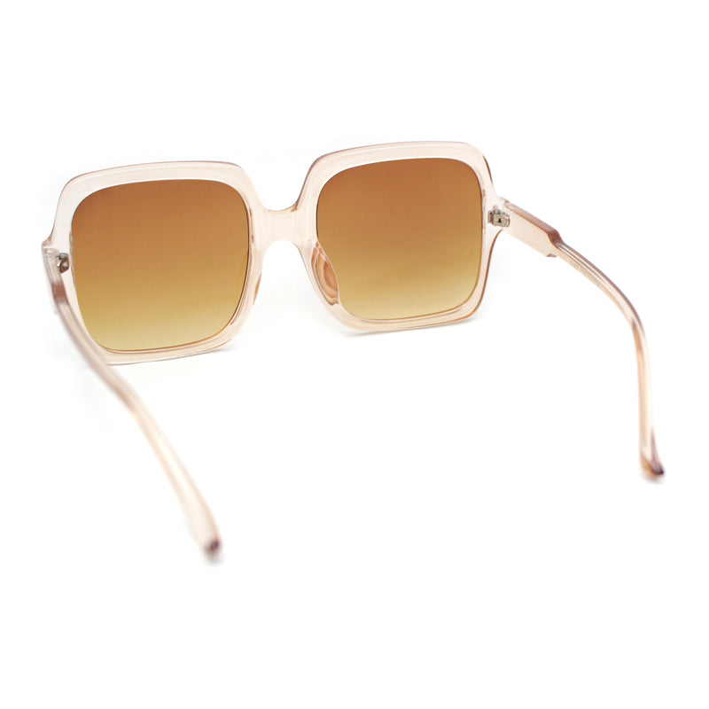 Womens Minimal Oversized Plastic Rectangle Butterfly Fashion Sunglasses