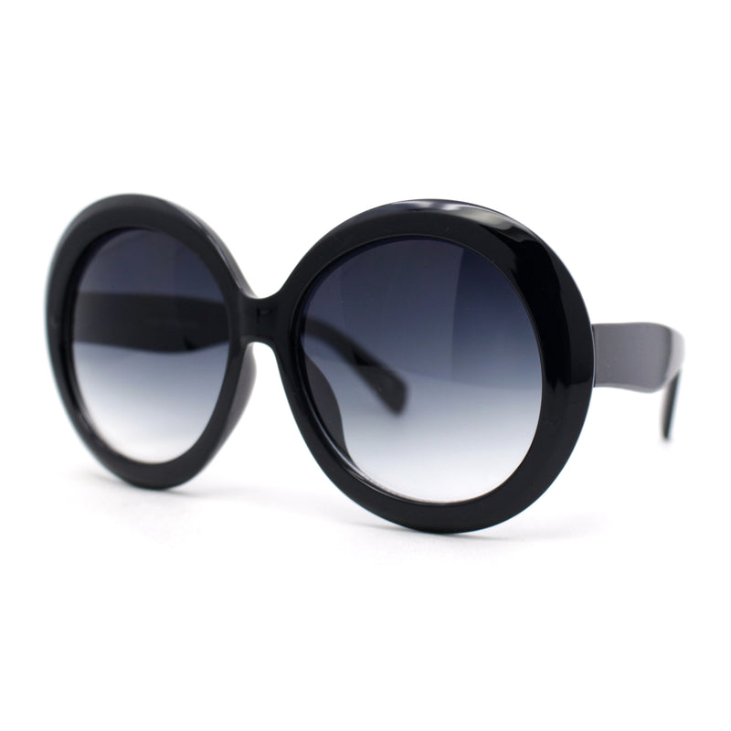 Womens Exaggerated Large Oversized Round Mod Fashion Plastic Sunglasses