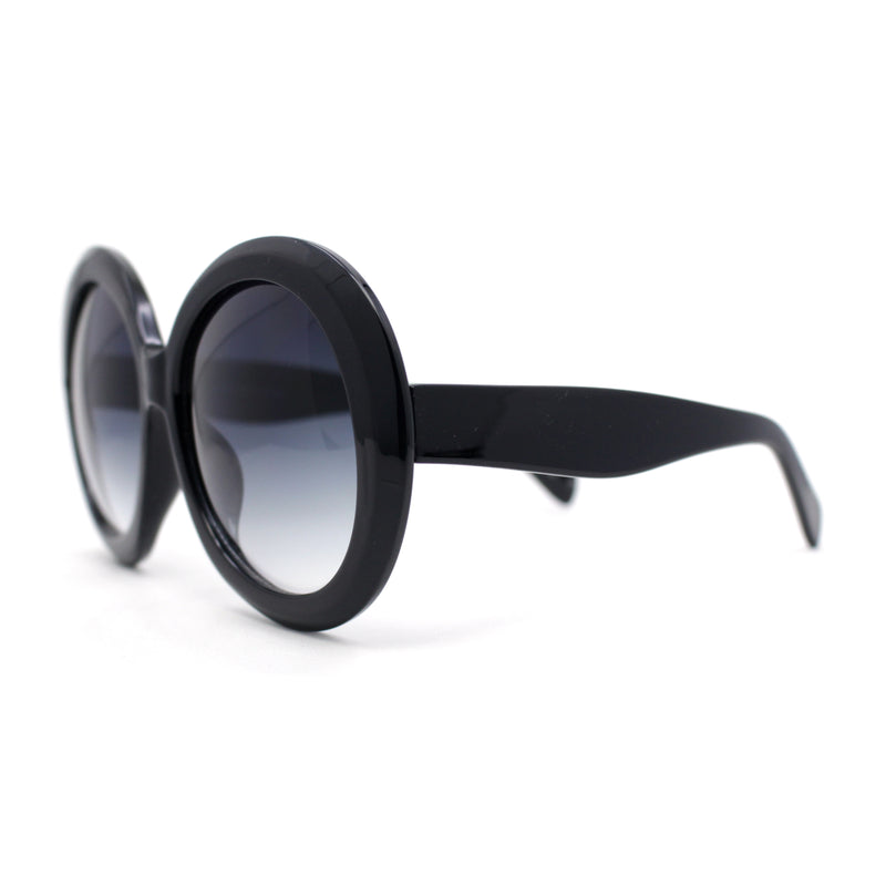 Womens Exaggerated Large Oversized Round Mod Fashion Plastic Sunglasses