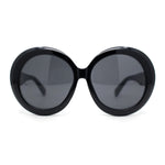 Womens Exaggerated Large Oversized Round Mod Fashion Plastic Sunglasses