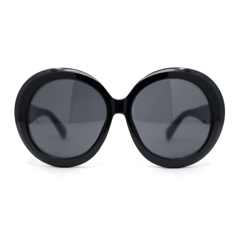 Womens Exaggerated Large Oversized Round Mod Fashion Plastic Sunglasses