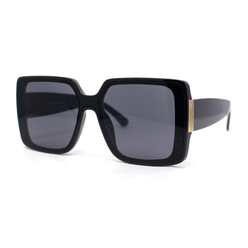 Womens Oversized Inset Lens Rectangular Plastic Chic Butterfly Sunglasses