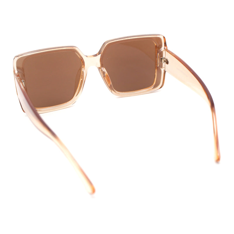 Womens Oversized Inset Lens Rectangular Plastic Chic Butterfly Sunglasses