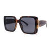 Womens Oversized Inset Lens Rectangular Plastic Chic Butterfly Sunglasses