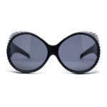 Womens Exaggerated Vintage Round Windbreak Goggle Style Wrap Sunglasses