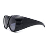 Womens Exaggerated Vintage Round Windbreak Goggle Style Wrap Sunglasses