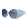 Womens Exaggerated Vintage Round Windbreak Goggle Style Wrap Sunglasses