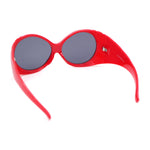 Womens Exaggerated Vintage Round Windbreak Goggle Style Wrap Sunglasses