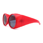 Womens Exaggerated Vintage Round Windbreak Goggle Style Wrap Sunglasses