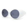 Womens Exaggerated Vintage Round Windbreak Goggle Style Wrap Sunglasses