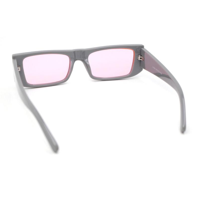 Womens Mod Square Rectangle Subtle Cat Eye Plastic Retro Sunglasses