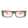 Womens Squared Rectangular Minimal Mod Classy Plastic Sunglasses