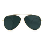 Concave Curved Metal Rim Double Bridge Tear Drop Pilots Sunglasses