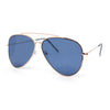 Concave Curved Metal Rim Double Bridge Tear Drop Pilots Sunglasses