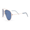 Concave Curved Metal Rim Double Bridge Tear Drop Pilots Sunglasses