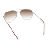 Concave Curved Metal Rim Double Bridge Tear Drop Pilots Sunglasses