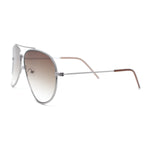 Concave Curved Metal Rim Double Bridge Tear Drop Pilots Sunglasses