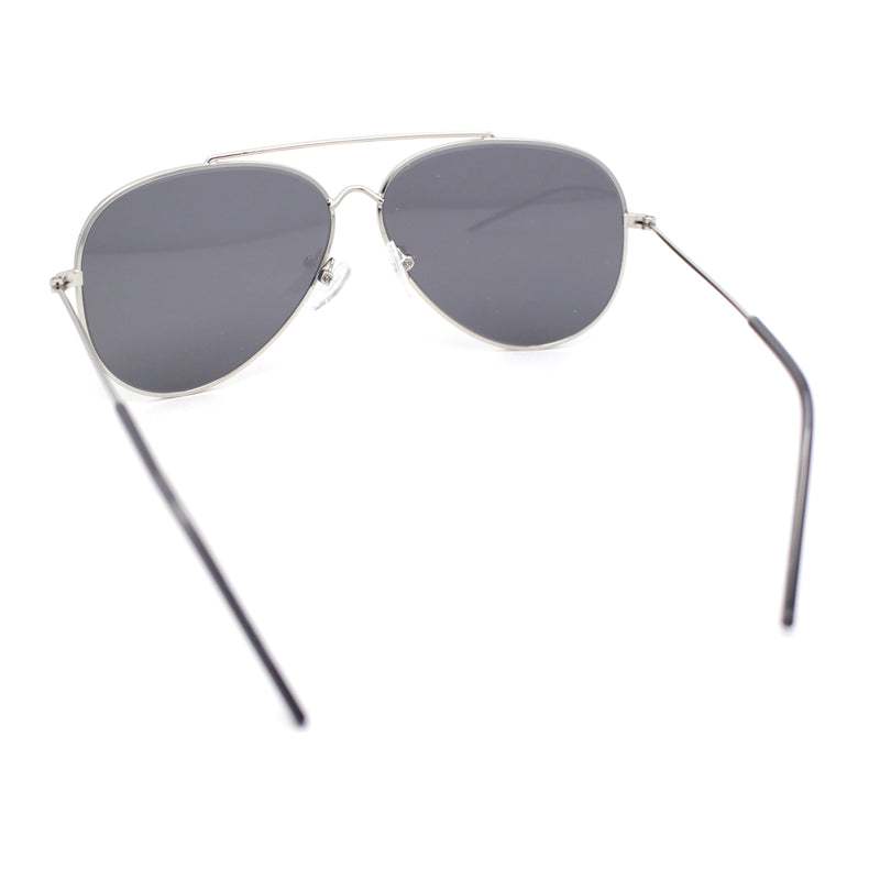 Concave Curved Metal Rim Double Bridge Tear Drop Pilots Sunglasses