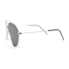 Concave Curved Metal Rim Double Bridge Tear Drop Pilots Sunglasses