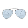 Concave Curved Metal Rim Double Bridge Tear Drop Pilots Sunglasses