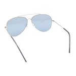 Concave Curved Metal Rim Double Bridge Tear Drop Pilots Sunglasses