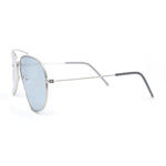 Concave Curved Metal Rim Double Bridge Tear Drop Pilots Sunglasses