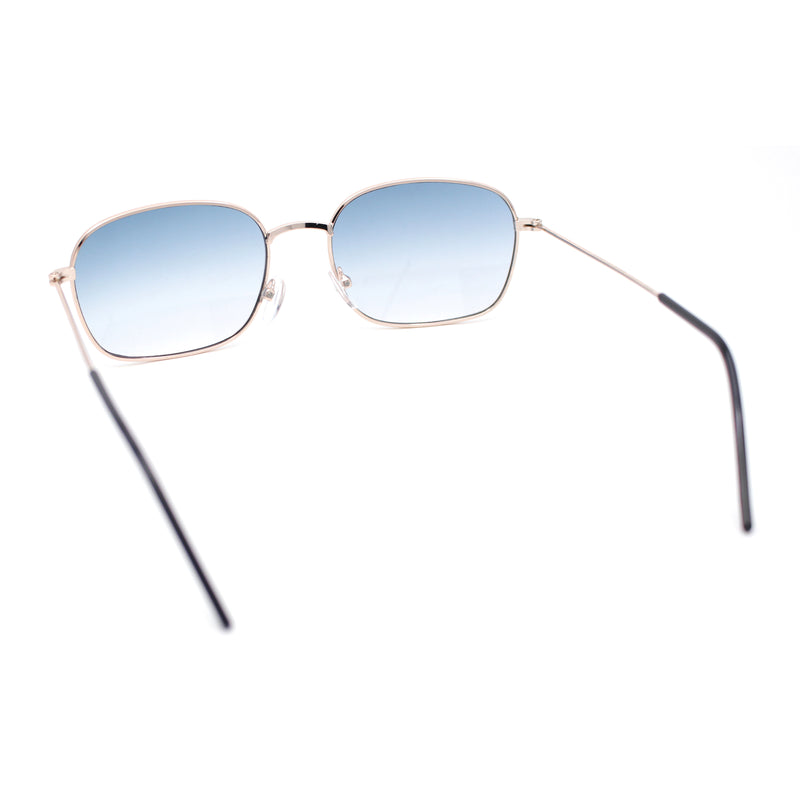 Dad Fashion Retro Classic Small Rounded Rectangle Metal Rim Sunglasses