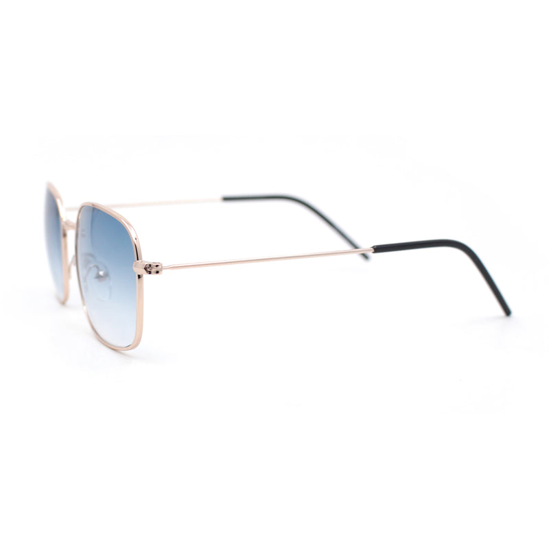 Dad Fashion Retro Classic Small Rounded Rectangle Metal Rim Sunglasses