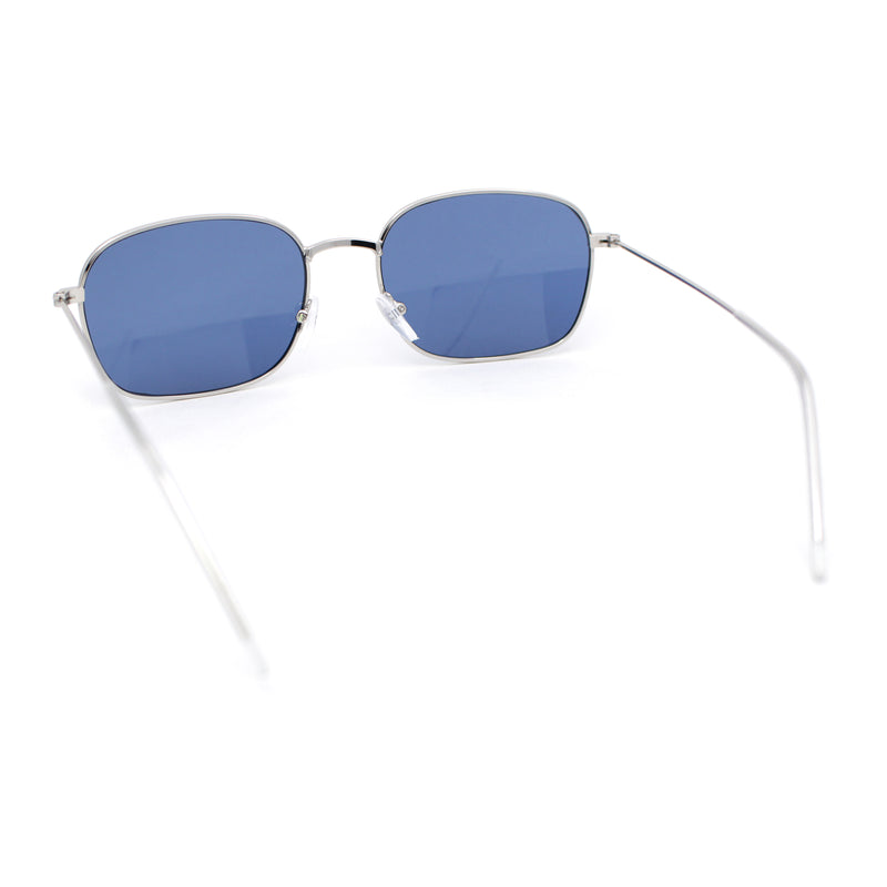 Dad Fashion Retro Classic Small Rounded Rectangle Metal Rim Sunglasses