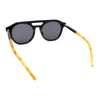 Hipster Thick Plastic Flat Top Racer Round Horn Retro Fashion Sunglasses