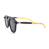 Hipster Thick Plastic Flat Top Racer Round Horn Retro Fashion Sunglasses