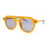 Hipster Thick Plastic Flat Top Racer Round Horn Retro Fashion Sunglasses