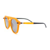 Hipster Thick Plastic Flat Top Racer Round Horn Retro Fashion Sunglasses