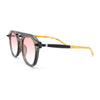 Hipster Thick Plastic Flat Top Racer Round Horn Retro Fashion Sunglasses