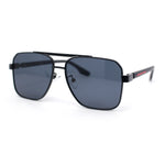 Mens Luxury Fashion Rectangle Mobster Chic Designer Metal Rim Sunglasses