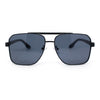 Mens Luxury Fashion Rectangle Mobster Chic Designer Metal Rim Sunglasses