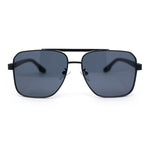 Mens Luxury Fashion Rectangle Mobster Chic Designer Metal Rim Sunglasses