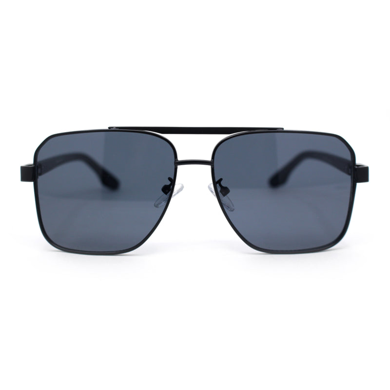 Mens Luxury Fashion Rectangle Mobster Chic Designer Metal Rim Sunglasses