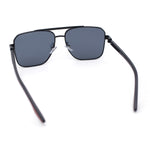 Mens Luxury Fashion Rectangle Mobster Chic Designer Metal Rim Sunglasses